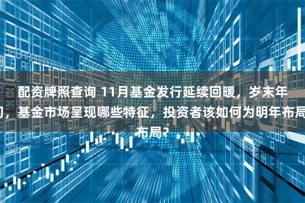 配资牌照查询 11月基金发行延续回暖,岁末年初,基金市场呈现哪些特征,投资者该如何为明年布局?